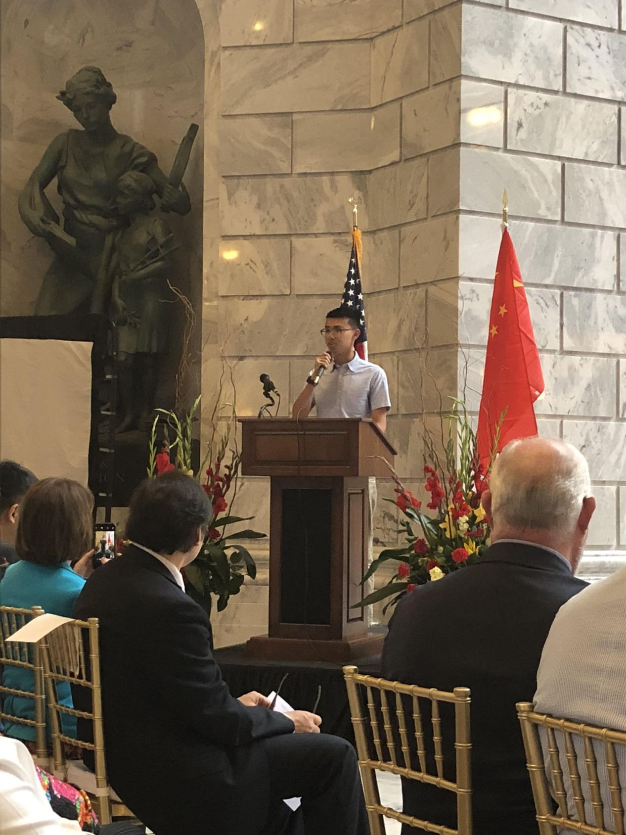 Dr. Shan Jin speaking at the 2018 National Chinese Language Conference