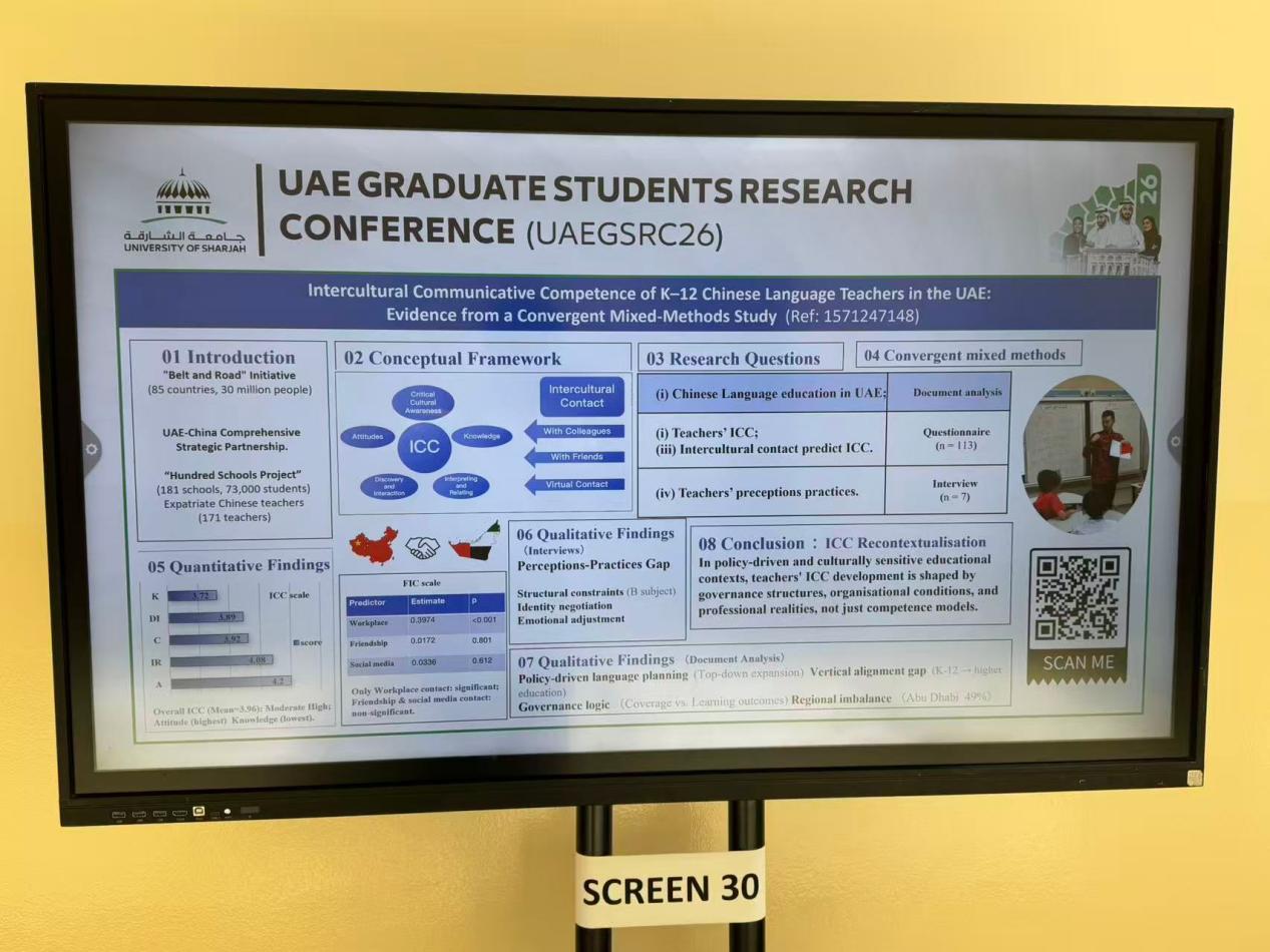 Intercultural communicative competence research poster on display